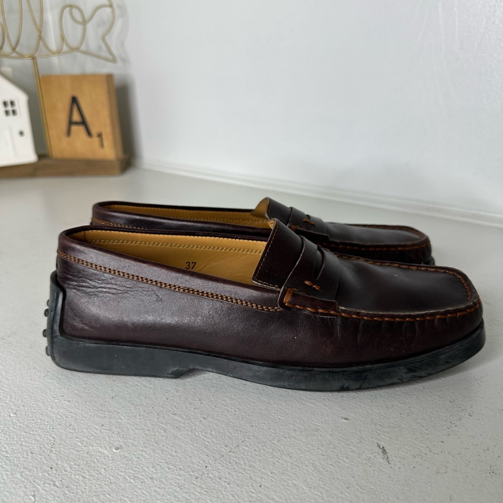 Tod’s Brown Leather Penny Loafers Women’s Size 37 (US 6.5–7) - Picture 4 of 9